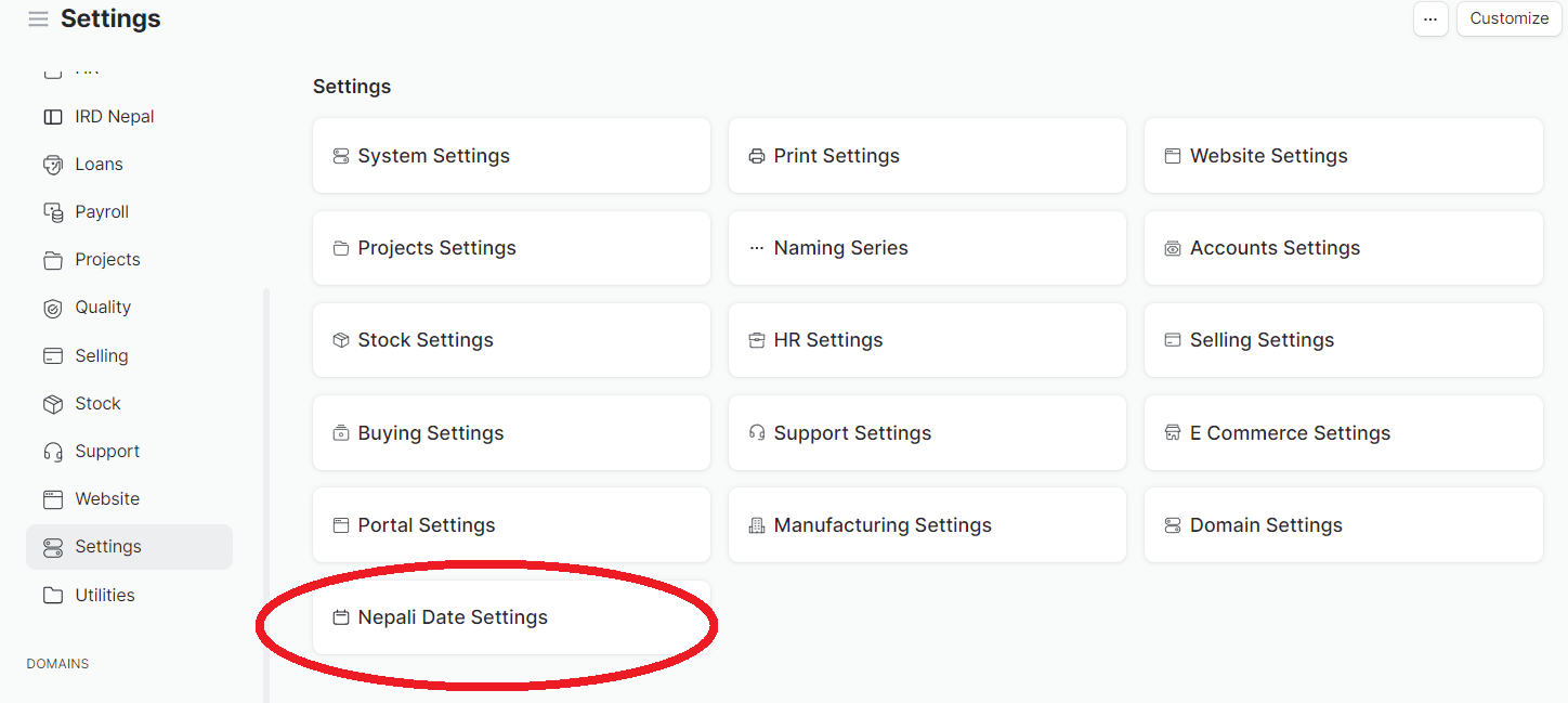 Tightly integrated Nepali Calendar in all module and reports 